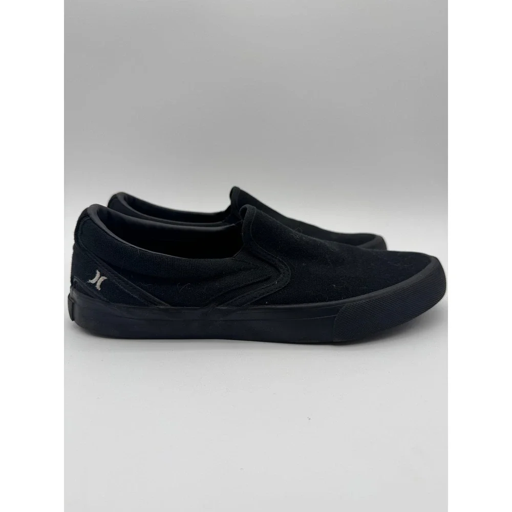 Hurley Arlo Slip On Shoes Men's Size 9 Black Casual‎ Canvas Sneakers